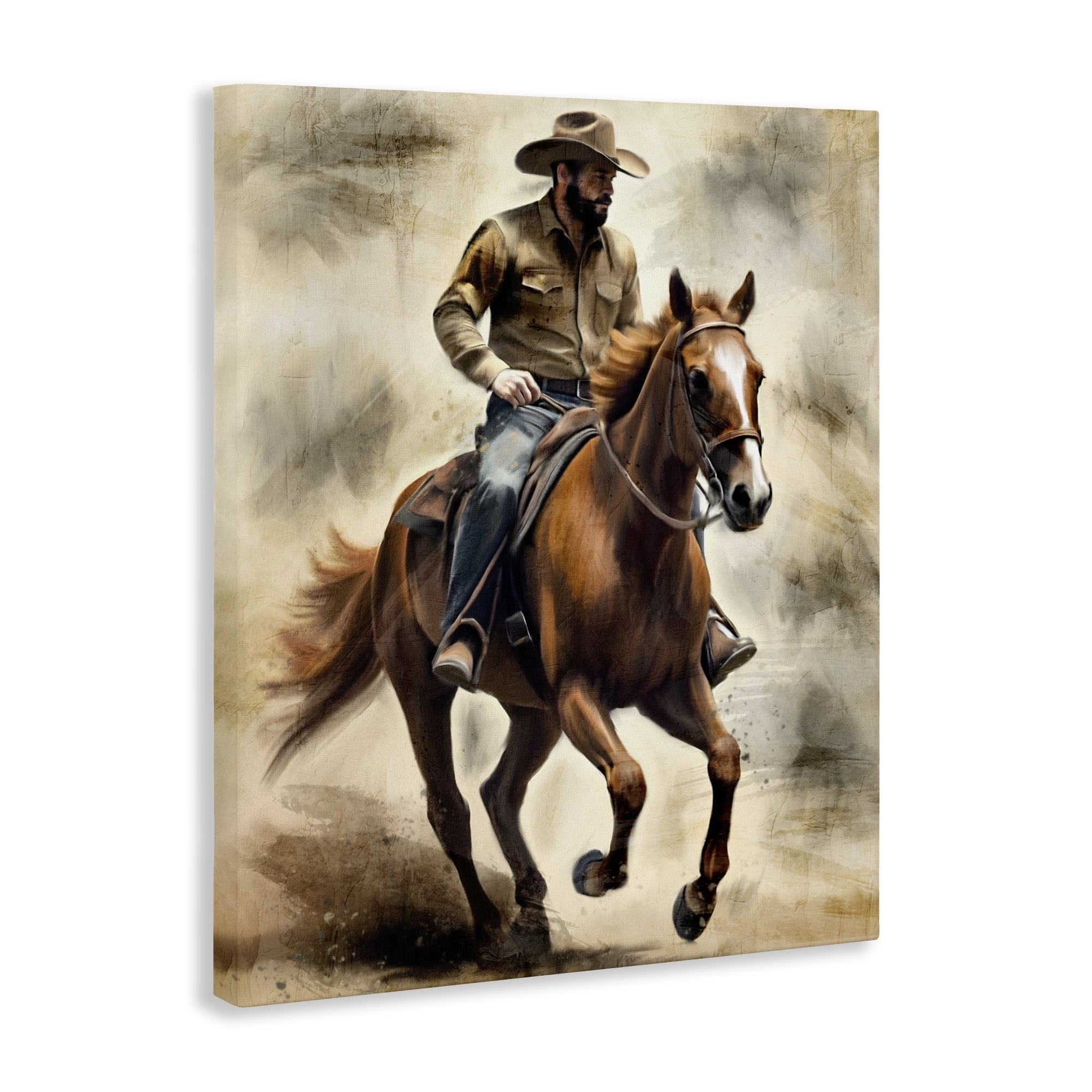 Stupell Industries Gallop Horse & Cowboy Canvas Wall Art, design by Kim Allen