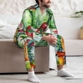thumbnail image 7 of Lsque Vegan1 Pattern Long Sleeve Pajama Set for Men - Soft 2-Piece Sleepwear and Loungewear Set with Pockets, Comfy Nightwear-Medium, 7 of 7