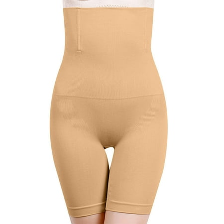 Womens Tummy Shapewear Shorts High Waisted Body Shaper for Thigh Slim Underwear Girdle Butt Lifter Panties Shorts Yoga Half Short with Pockets for Women Beige 3XL