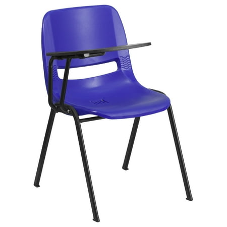 - Flash Furniture Ergonomic Shell Chair with Right-Handed Flip-Up Tablet Arm, Blue