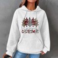 thumbnail image 2 of IROINNID Christmas Hoodies for Women Print Long Sleeve Waffle Pullover Winter Warm Sweatshirt Hoodies,White, 2 of 4