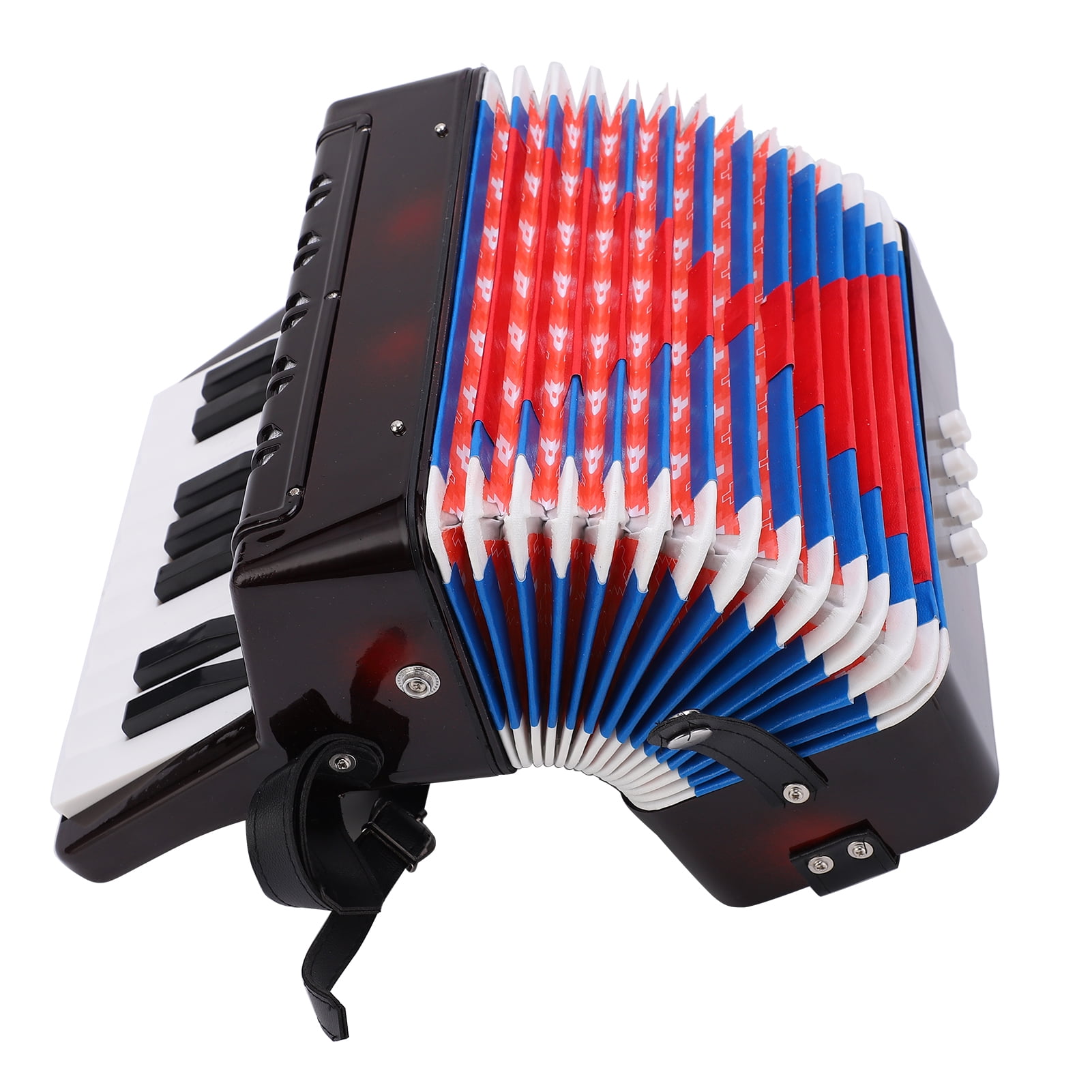 ESTINK Accordion,Accordion Musical Piano Keyboard Toy Rhythm Training Spring Instrument 17 Key 8 Bass Black,8 Bass Accordion