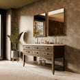 thumbnail image 2 of Norwalk 60 in W Brown Oak Double Bath Vanity, Cultured Marble Top, and 28 in Mirrors, 2 of 9