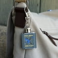 thumbnail image 3 of Real Dinos Have Fluff Raptor Dinosaur Stainless Steel 1oz Mini Flask Key Chain, 3 of 3