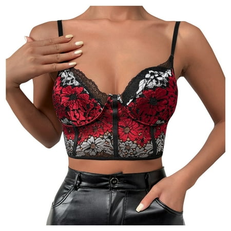 

Rovga Lingerie For Women Lace Bra Lingerie Ribbon Chest Pad Lace Camisole Bras Underwear Lenceria