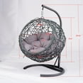 thumbnail image 2 of Zephypaws Cat Swing Bed with Stand & Cushion,Cat Egg Chair with Rattan Wicker Appearance, Indoor Hanging Swinging Cat Bed for Cats,Small Dogs,and Small Animals,Gray, 2 of 12