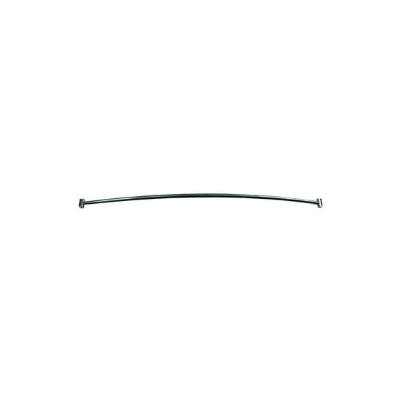 Curved Shower Rod - 5ft Steel Adjustable Tubing - Designer Bath Rod with Flanges