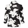 thumbnail image 4 of Chaquetas de traje de lentejuelas Damas Halloween Lindo animados Estampado Moda Exquisita,blazer moda（Blanco， XXL), 4 of 5
