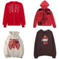 thumbnail image 4 of Chándal de los años 90 para mujer, sudadera informal de manga larga con capucha, ropa de gran tamaño con cremallera fina Y2k, moda coreana, otoño, 4 of 4
