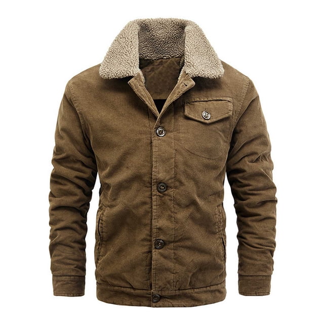LOVZFMLL Jackets for Men Outdoor Fleece Lining Print Jacket With Zip Pockets Warm Windproof Winter Jacket With Hood Casual Fleece Jacket