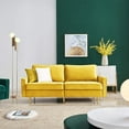 thumbnail image 2 of JULYFOX Milieu du Siècle Moderne Bouton Velours Touffeté Canapé Causeuse, Jaune, 2 of 8
