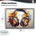 thumbnail image 4 of Stupell Industries Contemporary Music In Color Splatter Gray Floating Frame Canvas Art, 31 x 21, by Creative Studio, 4 of 8
