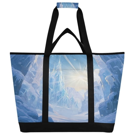 Large Hand-held Ice Pack Picnic Bag Insulation and Refrigeration Suitable for Shopping Picnics and Camping Ice Cave Whimsical Landscape