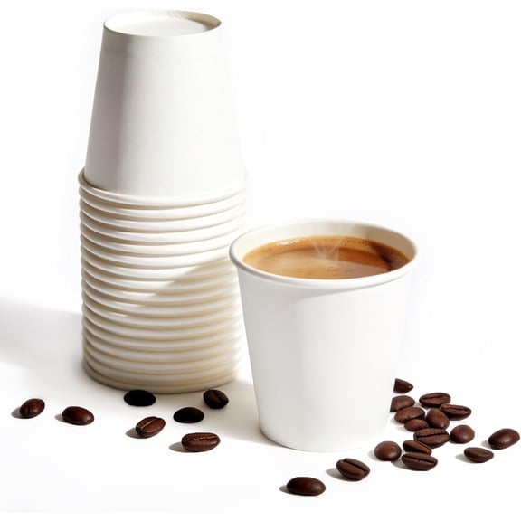 Thick Espresso Cups Travel to Go, 200 Count (Pack of 1), White