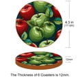 thumbnail image 3 of Fruit Set of 6 Round Coasters, Microfiber Leather Drink Coasters for Cups, 4.3x4.3 Inch Table Coasters, Coaster Set for Home and Office, 3 of 6