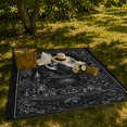 thumbnail image 5 of Raven bright moon pumpkins candles crystals black Flannel Blanket for bedroom reading nook gothic Halloween Home Decor mystical bird dark art Gift for raven lovers, 5 of 6