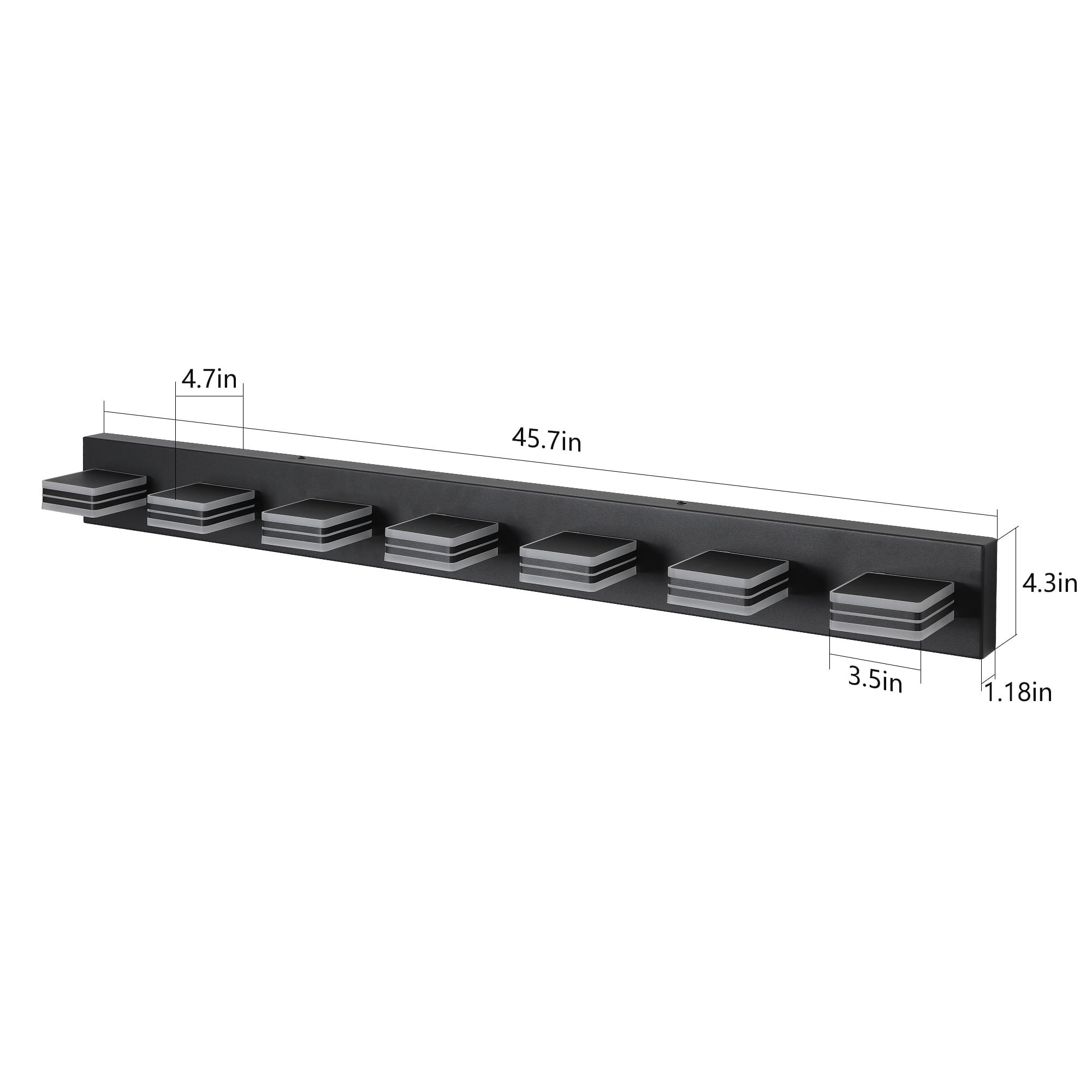 Miniyam LED Bathroom Vanity Light, 7-Light Modern Wall Lighting Fixtures over Mirror (Cool White)