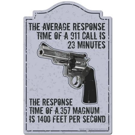 Response Time Of 357 Magnum Is 1400 Feet Per Sec Novelty Sign | Indoor/Outdoor | Funny Home Decor for Garages, Living Rooms, Bedroom, Offices | SignMission personalized (Best Price For 357 Magnum)