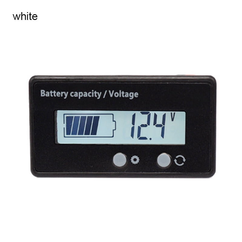 12V White LCD Battery Capacity Monitor Gauge Meter for Lead-acid Motorcycle 