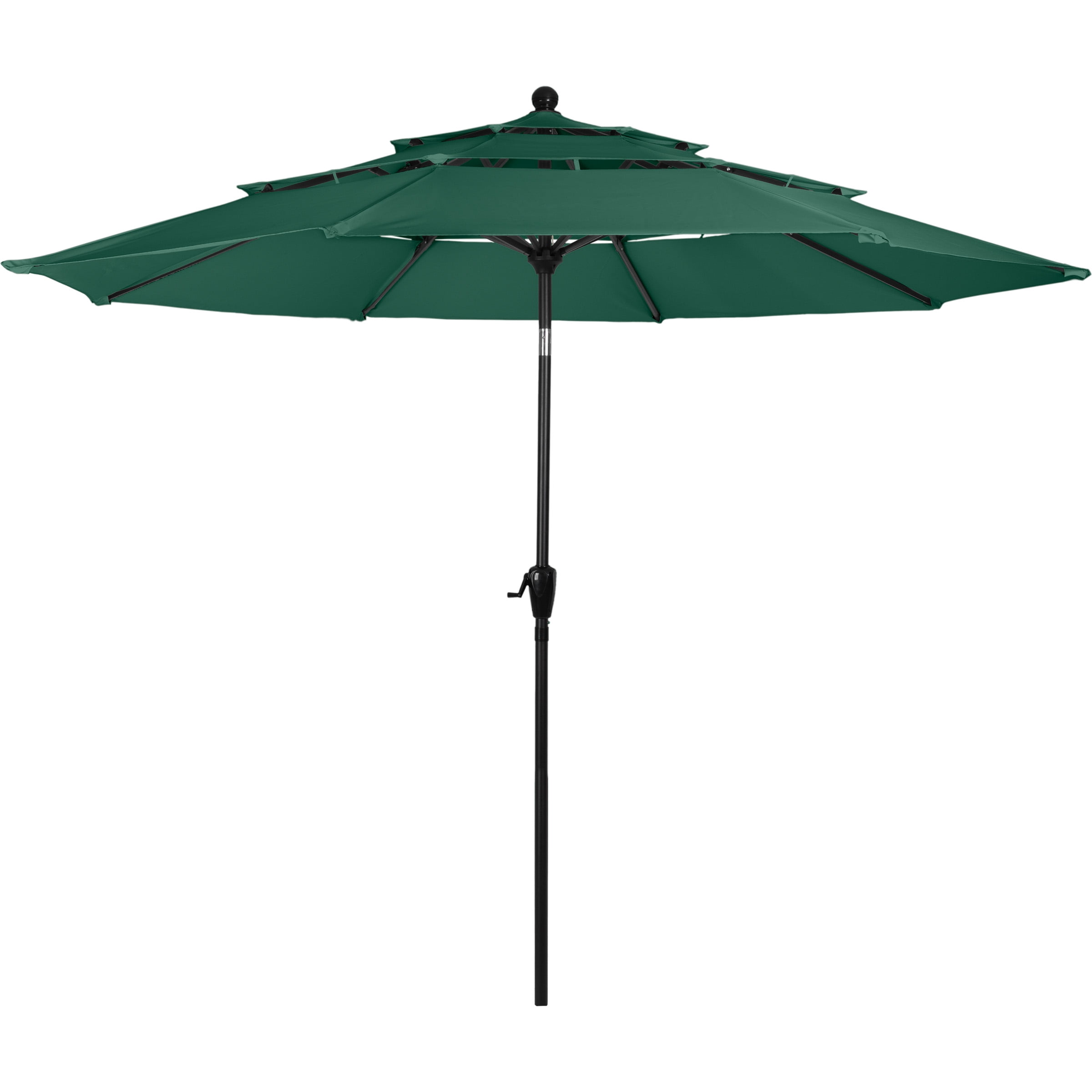Pure Garden 10 ft Patio Umbrella - 3-Tier Outdoor Sunshade, Hunter Green