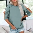 thumbnail image 2 of ATOYSOY Women's Long Sleeve Tees Fall Winter Loose Tops Crew Neck Sweatshirts Casual Shirts Pockets Fashion Outwear Color Block Pullover with Pockets Gray S, 2 of 5