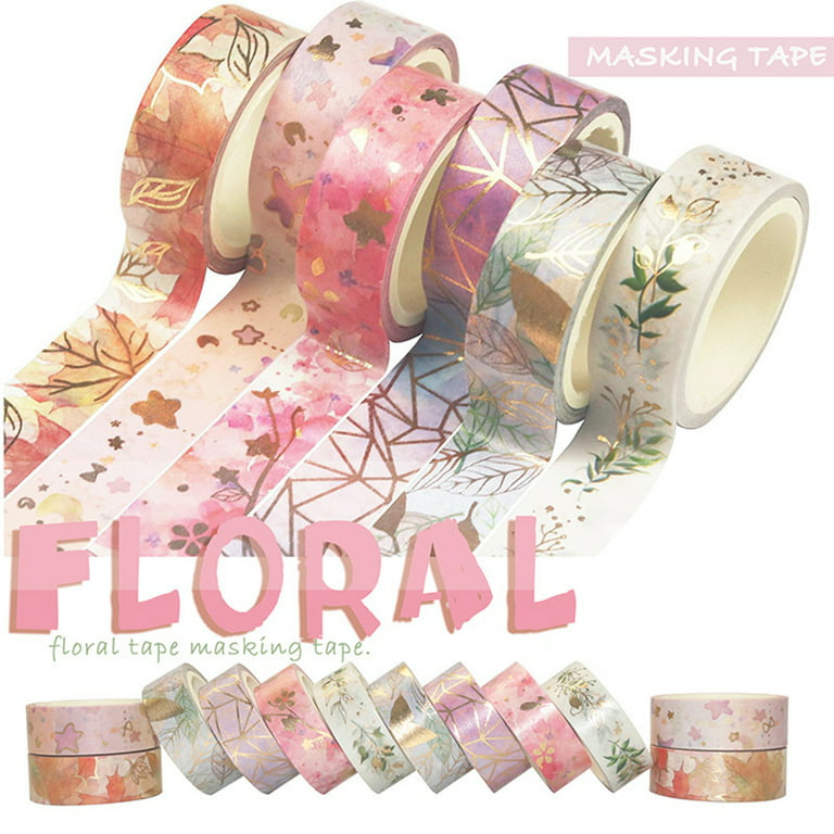 10 Meters Rose Gold Washing Tape Foil Washi Tape Duct Tape Colourful Washi  Tape Fun Crafting Tape Washi Craft Ideas DIY Notebook Diary Decor 