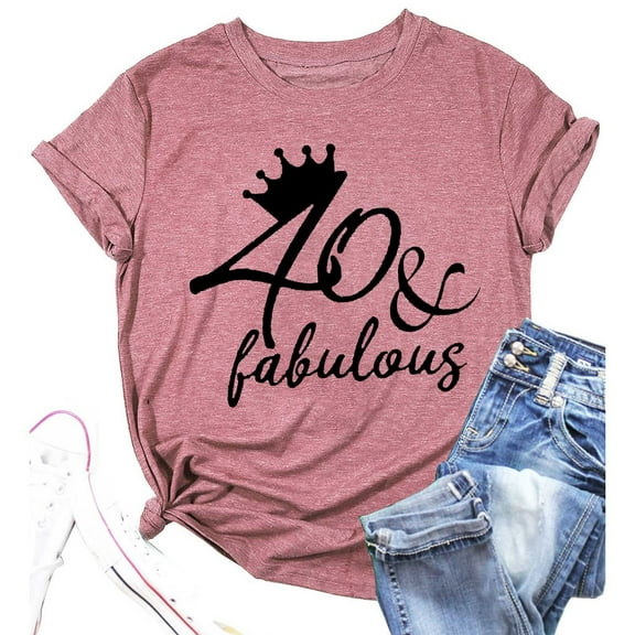 SHITINN Women's Casual Printed Round Neck Solid Color Short Sleeved T Shirt Short Sleeve Blouses for Women Women Clothing Womens Tops