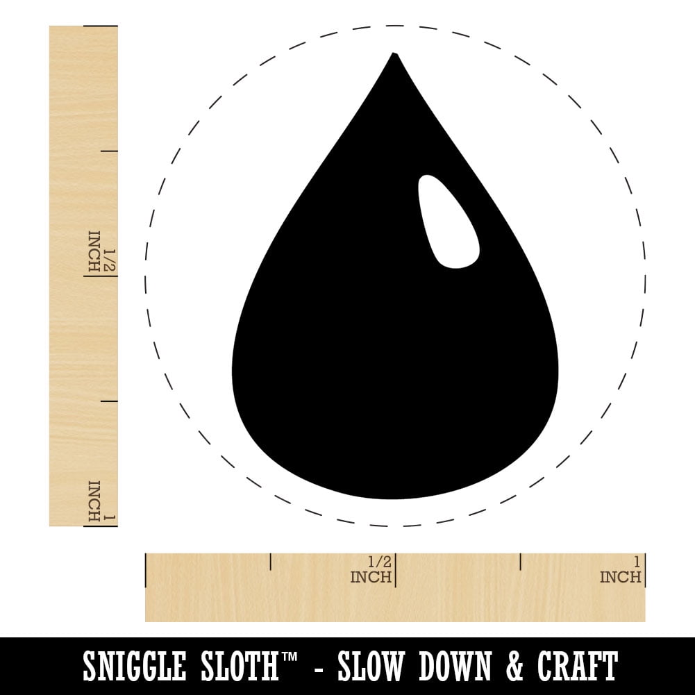 Dark Droplet Water Ink Liquid Self-Inking Rubber Stamp for Stamping Ink Stamper Crafting Planners - 1 Inch Medium - Blue Ink