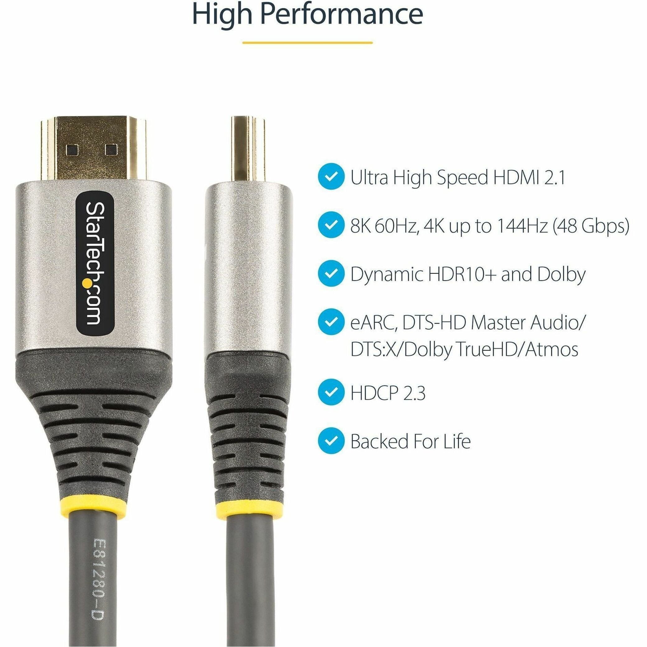 3ft/1m HDMI 2.1 Cable, Certified Ultra High Speed HDMI Cable 48Gbps, 8K 60Hz/4K 120Hz HDR10+, 8K HDMI Cable, Monitor/Display, 1 (Quantity)