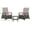 Gray Brown/Light Gray, variant on Safavieh Herman Coastal Steel 3-Piece Outdoor Chat Set, Gray Brown/Black