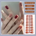thumbnail image 5 of Qarigey Uñas postizas largas, manicura de uñas Multicolor a presión, manicuras pequeñas de moda para el hogar, puntas de cubierta completa Juegos de manicura naranja 1, 5 of 5