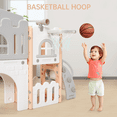 thumbnail image 2 of 8 in 1 Toddler Slide Indoor Playground, with Slide, Basketball Hoop, Climber, Telescope, Tunnel and Large Storage Space, for Toddler 1-3, 2 of 9
