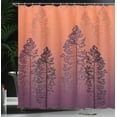 thumbnail image 4 of Ambesonne Country Shower Curtain, Forest Ombre Wildlife Pines, 69"Wx75"L, Mauve Taupe, 4 of 5