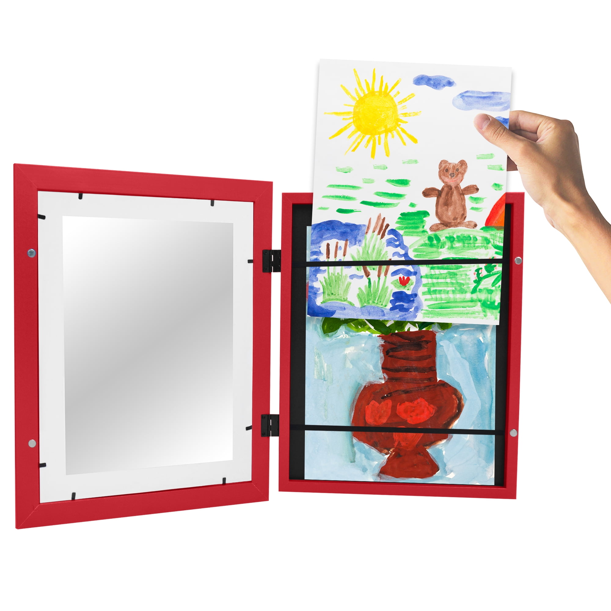 Americanflat 10x12.5 Kids Art Frame with 8.5x11 Mat - 8.5x11 Letter Size Display with Mat or 10x12.5 Without Mat