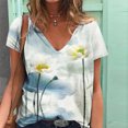 thumbnail image 2 of Moda Mujer Cuello en V Manga corta Impresión Jersey Blusas sueltas Tops Camiseta OAVQHLG3B Store lin121212, 2 of 4