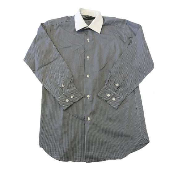 John Varvatos Star USA Boy's Blue Gingham Dress Shirt Size 10