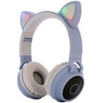 thumbnail image 1 of Timoom Audífonos para Niños Bluetooth 5.0 con Orejas de Gato Plegables On-Ear Estéreo Inalámbricos con Micrófono Luz LED y Control de Volumen Compatibles con Tarjeta TF Entrada Auxiliar Compatibles, 1 of 7