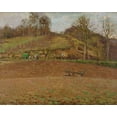 thumbnail image 2 of Pissarro, Camille 14x12 White Modern Wood Framed Museum Art Print Titled - Ploughed land, 2 of 4