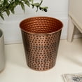 thumbnail image 4 of happimess Axel Modern Minimalist Hammered Steel 2 Gal Waste Bin, Antique Copper (Set of 2), HPM1110B-SET2, 4 of 7