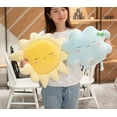 thumbnail image 4 of Cojín de peluche con forma de nube de sol para el cuello, ideal para sofá, oficina, coche, hotel, dormitorio, regalo de cumpleaños o festival., 4 of 10