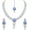 Blue, variant on Indian Women's Silver Plated Bollywood Fashion Jewelry Choker Set, Rhinestone Stud Prom Party Accessories Wedding Bride Earrings Necklace Set,Gift For Her Jewelry