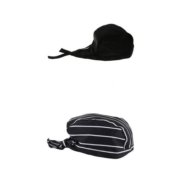 2 Piezas Gorro Gorro de , Lazo en La Espalda, Catering, Panadero, Tamaño Ajustable, Cola Gorra de chef con lazo en la espalda