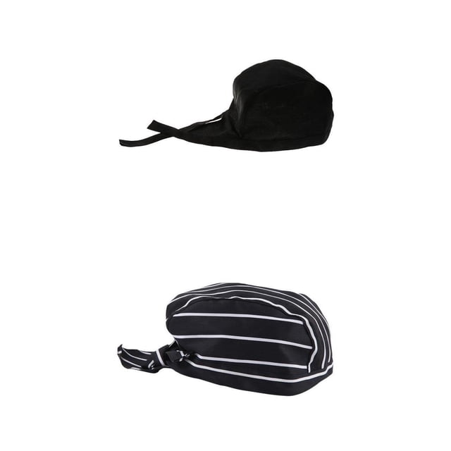 2 Piezas Gorro Gorro de , Lazo en La Espalda, Catering, Panadero, Tamaño Ajustable, Cola Gorra de chef con lazo en la espalda