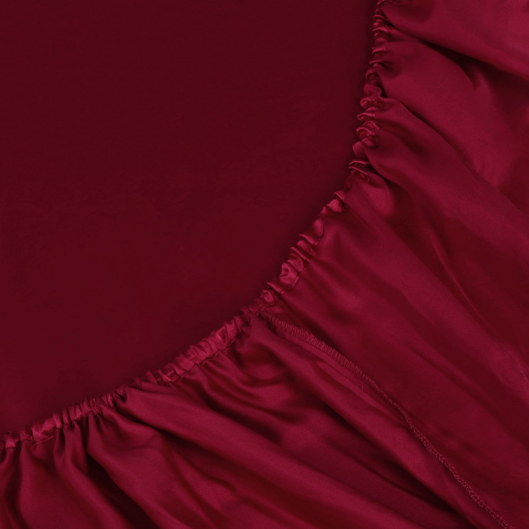 Unique Bargains Satin Sheet Set Luxury Polyester Bed Set 4 Pcs King Burgundy