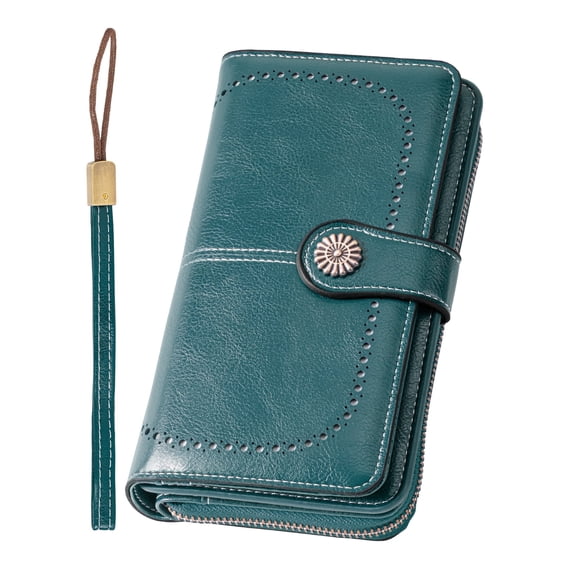 Kivdit Wallets for Women Genuine Leather Wallet Credit Card Holder with RFID Blocking Large Capacity