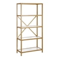thumbnail image 3 of Evelyn&Zoe Etta 63" Tall Rectangular Bookcase, Brushed Brass, 3 of 7