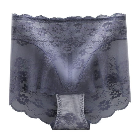 

Fishnet Lingerie For Women Boxer Briefs Underwear Women Cutut Lace Panties Floral Hollow Out Underpants Perspective Lace Panties Blue L