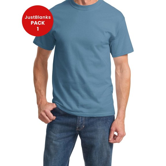 JustBlanks Essential 100 Cotton Tall T Shirt Rib Knit Collar Shoulder to Shoulder Back Neck Tape