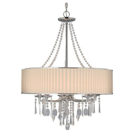 

Echelon 5 Light Chandelier in Chrome with Bridal Veil Shade