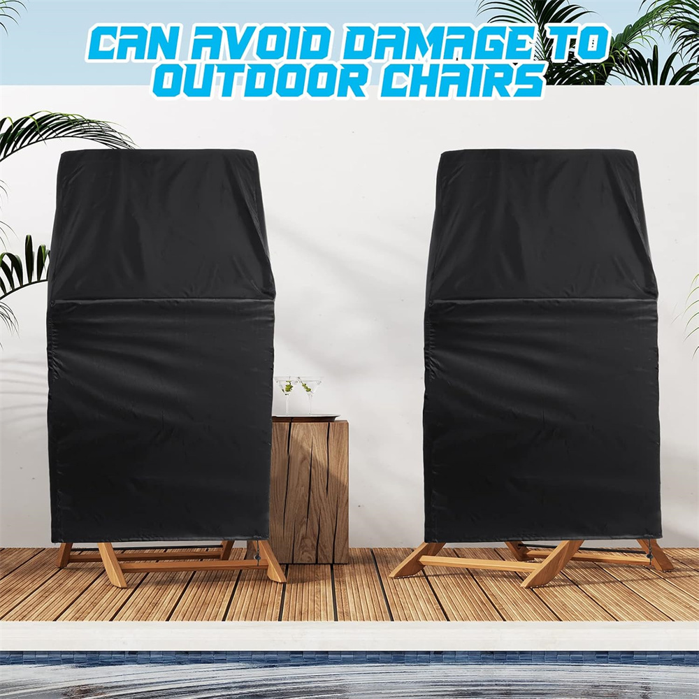 Triani 27W x 27D x 47H Patio Furniture Covers Waterproof Dust Proof Stackable Dining Chairs Rainproof and Snow Proof High Back Patio Stacking Chair Covers